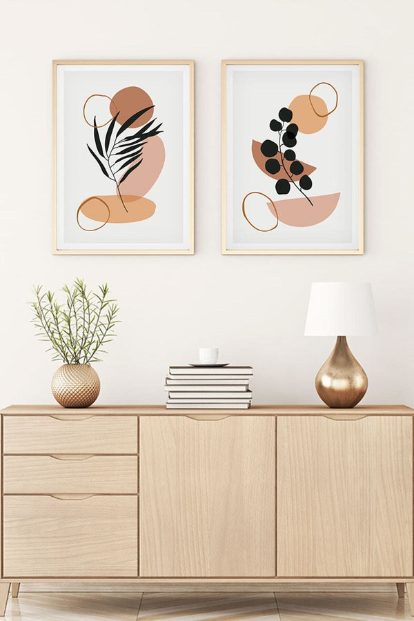 Modern Geometrik Desenli Tablo Seti - Pastel 2’li Set | huhu126