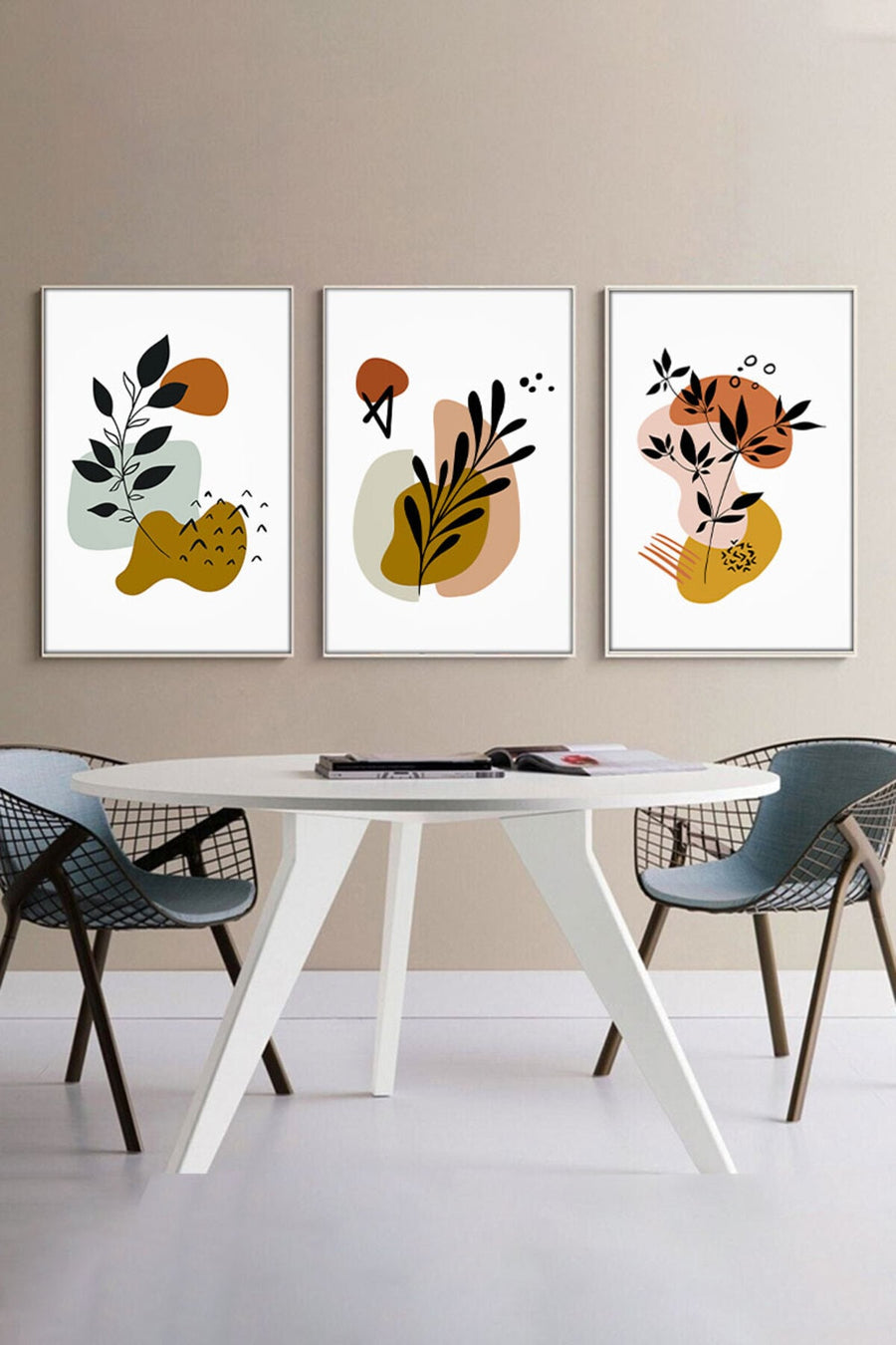 Soyut Desenli Tablo Seti - Modern 3’lü Set | huhu185