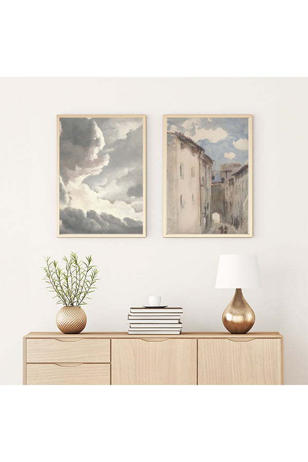 Soyut Bulutlu Manzara Tablo Seti - Modern 2’li Set | huhu276