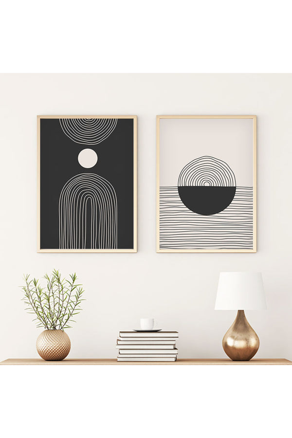 Geometrik Desenli Minimalist Tablo Seti - 2’li Set | huhu88