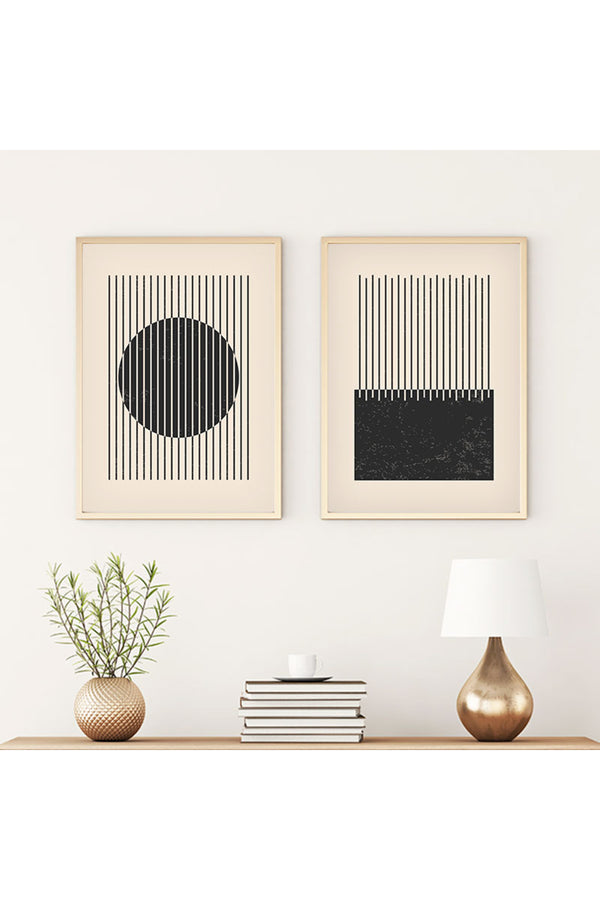 Geometrik Desenli Minimal Tablo Seti - Modern 2’li Set | huhu82