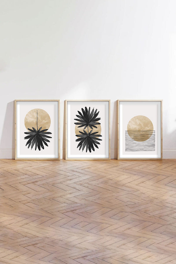 Geometrik Desenli Minimalist Tablo Seti - 3’lü Set | huhu210