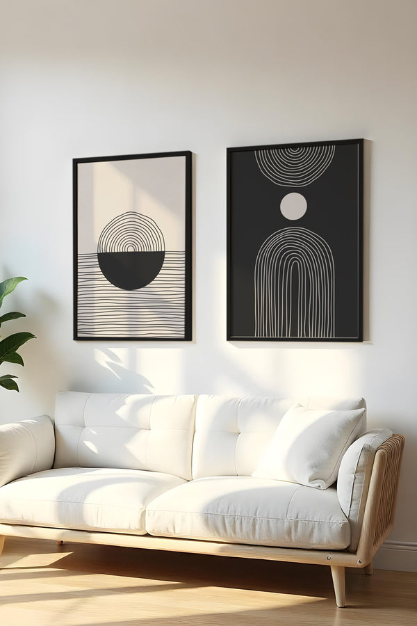 Geometrik Desenli Minimalist Tablo Seti - 2’li Set | huhu88