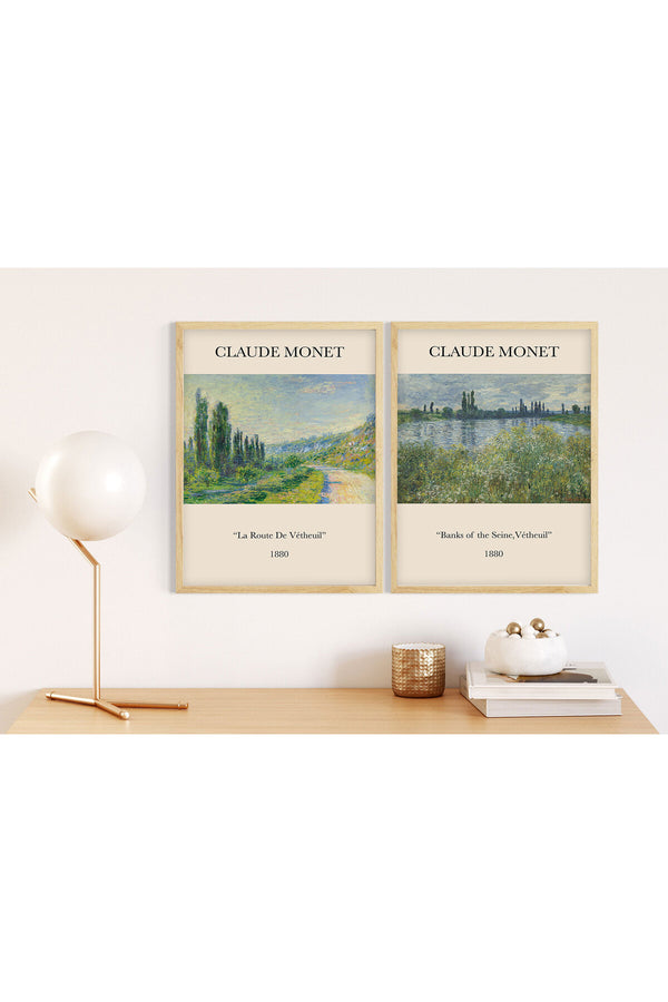 Claude Monet Tablo Seti - Çerçeveli 2’li Set | huhu270