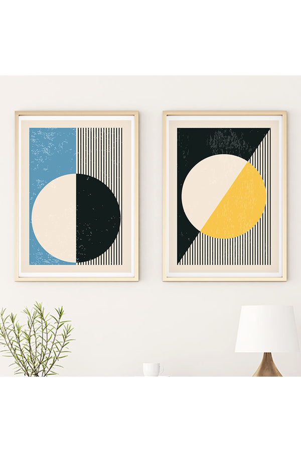 Geometrik Desenli Modern Tablo Seti - 2’li Set | huhu19