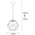 Geometrik Kafes Tekli Metal Sarkıt - Siyah