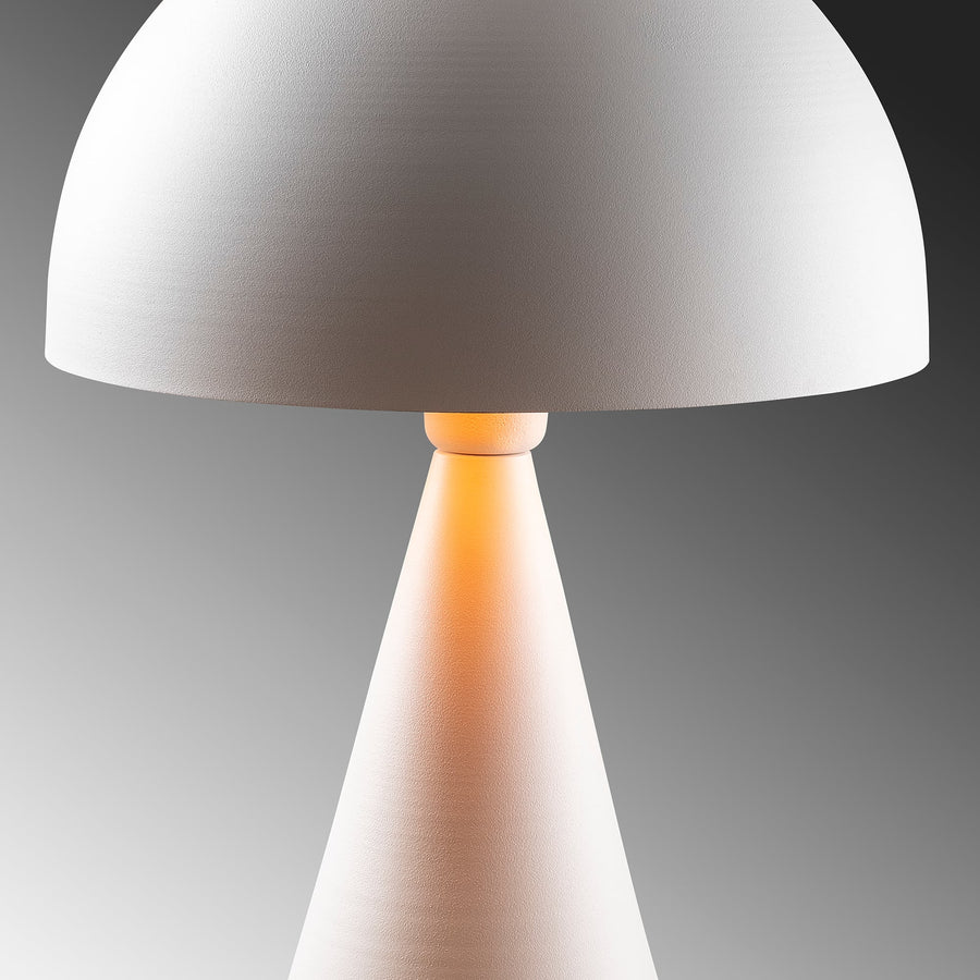Dome Başlık Modern Metal Masa Lambası - Beyaz