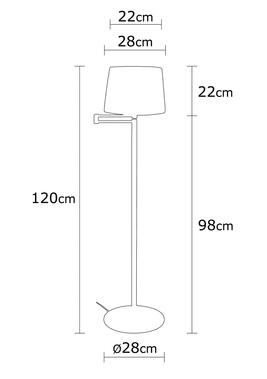 Kol Tekli Lambader Metal - Siyah