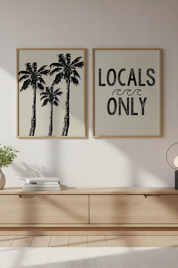 Soyut Palmiyeli Tablo Seti - Modern 2’li Set | huhu237