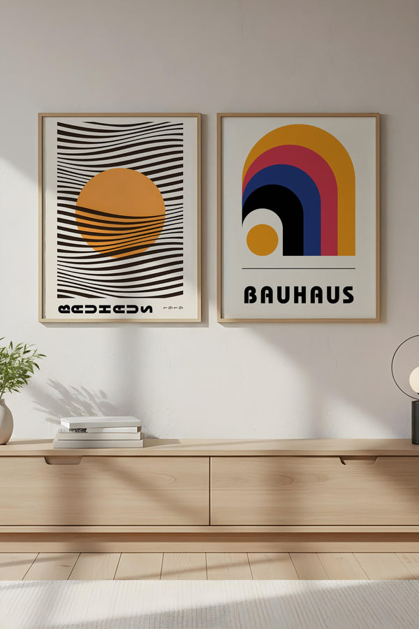 Geometrik Desenli Renkli Tablo Seti - Modern 2’li Set | huhu246