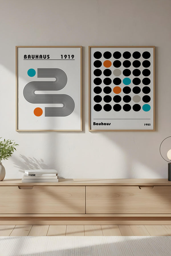 Bauhaus Desenli Minimalist Tablo Seti - Modern 2’li Set | huhu248