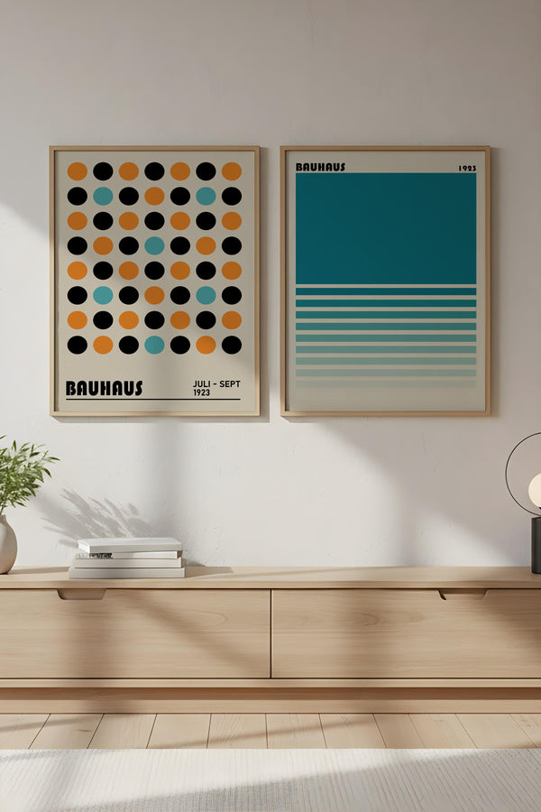 Bauhaus Desenli Modern Tablo Seti - Soyut 2’li Set | huhu249