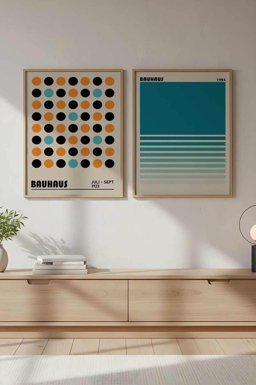 Ahşap Siyah Çerçeveli 2’li Modern Tablo | Huhu249