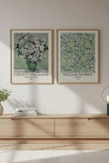 Çiçek Desenli Vintage Tablo Seti - Modern 2’li Set | huhu277