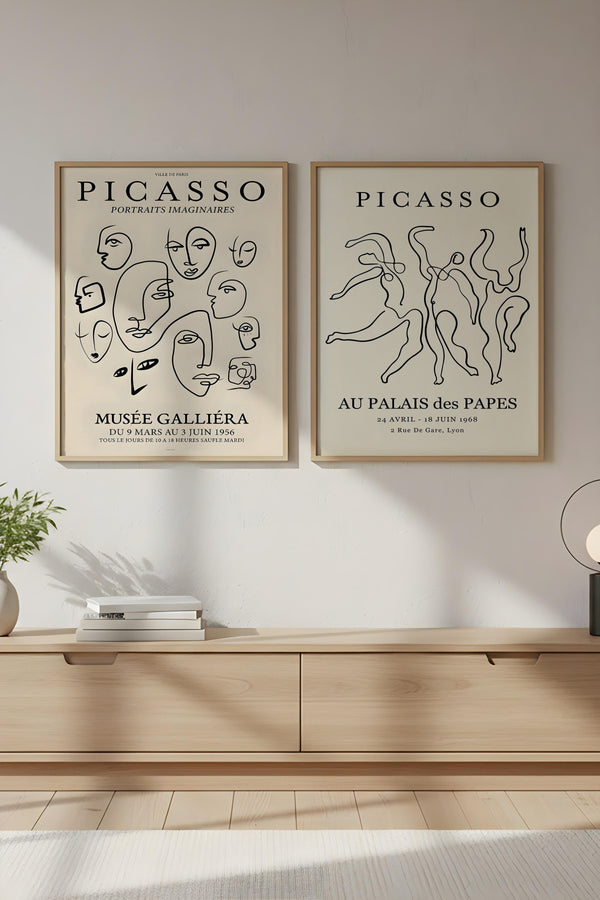 Soyut Çizim Tablo Seti - Minimalist 2'li Set | huhu285