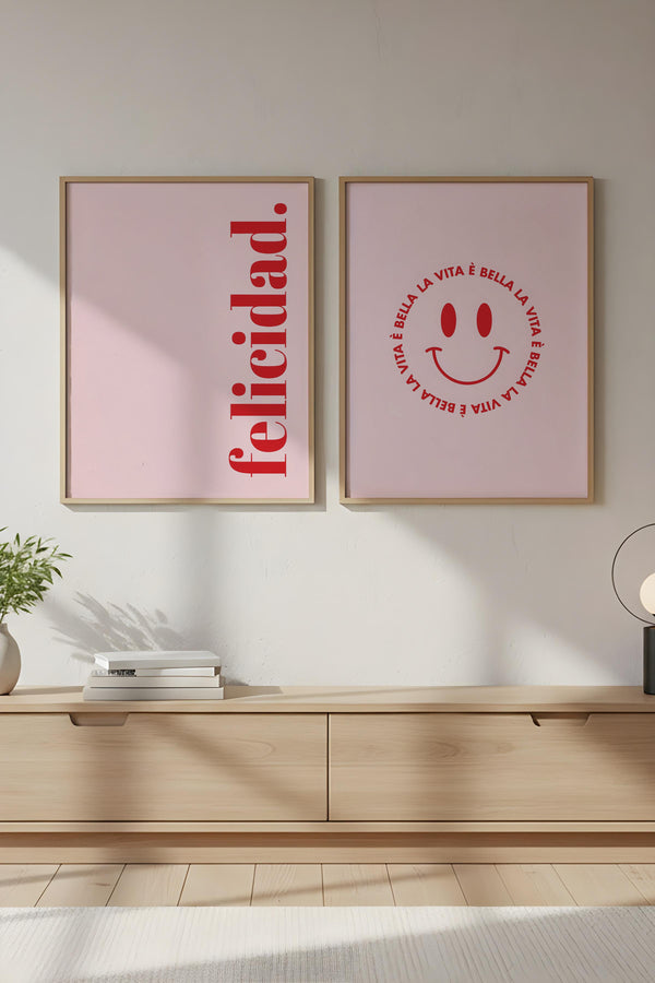 Felicidad Temalı Modern Tablo Seti - 2’li Set | huhu286