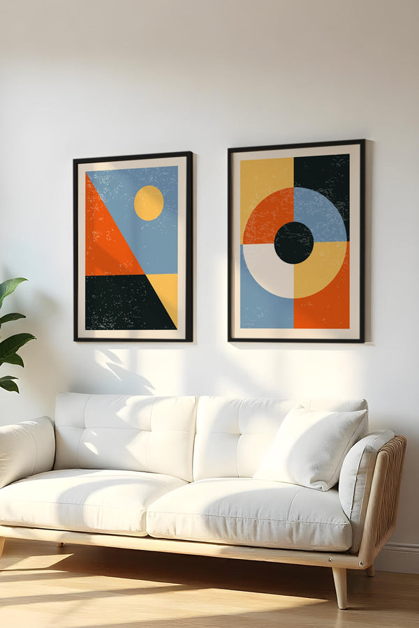 Geometrik Desenli Renkli Tablo Seti - 2'li Set | huhu10