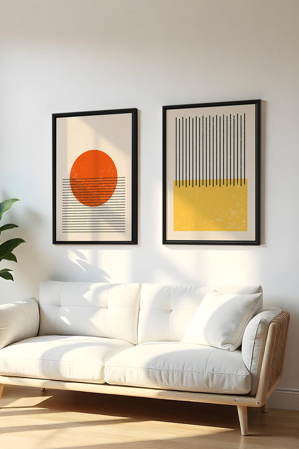 Geometrik Desenli Modern Tablo Seti - 3’lü Set | huhu13