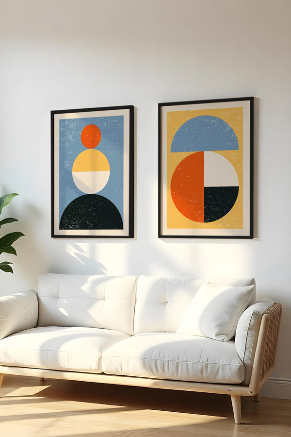 Soyut Desenli Modern Tablo Seti - 2’li Set | huhu14