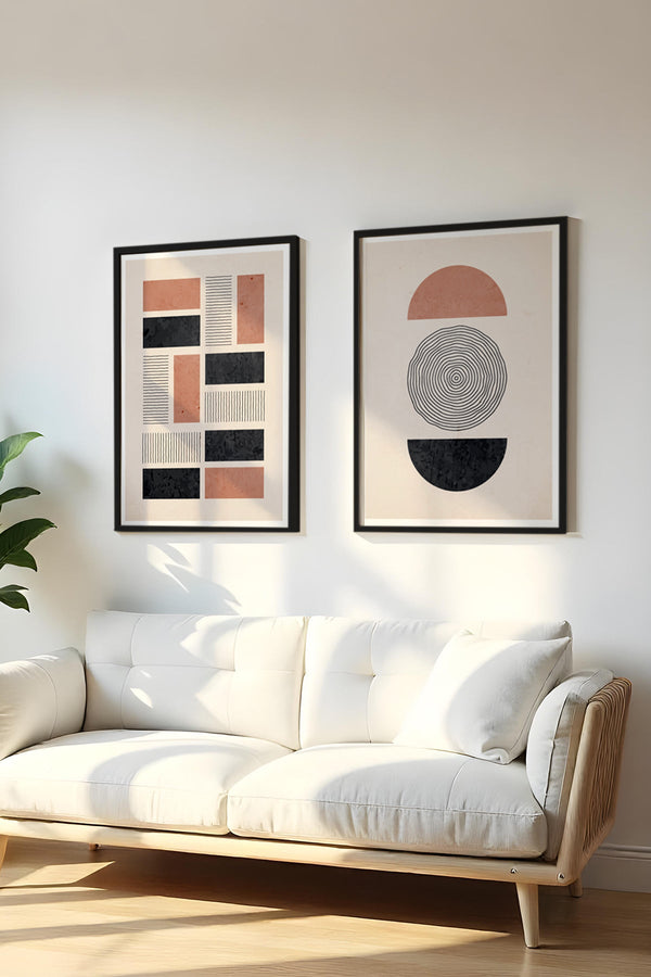 Geometrik Desenli Modern Tablo Seti - 2’li Set | huhu27