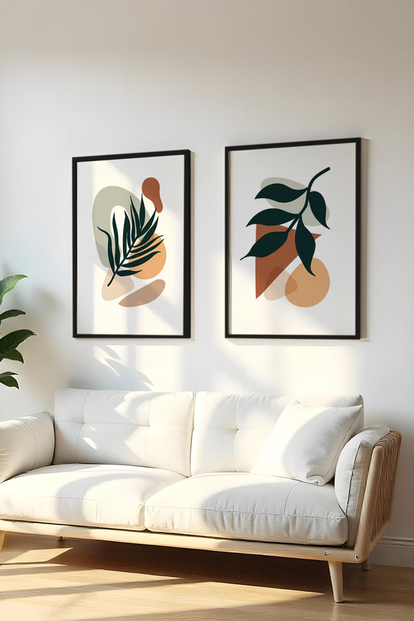 Soyut Desenli Modern Tablo Seti - Minimal 2’li Set | huhu33