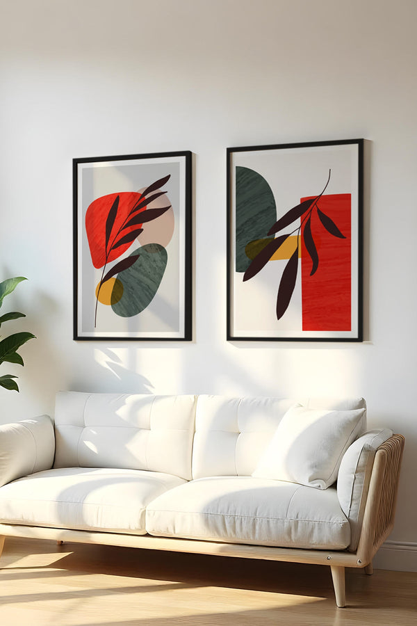 Modern Geometrik Desenli Tablo Seti - 2’li Set | huhu44