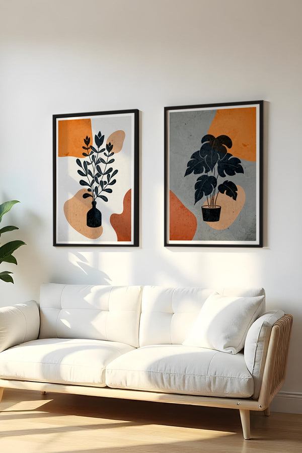 Geometrik Desenli Modern Tablo Seti - 2’li Set | huhu48