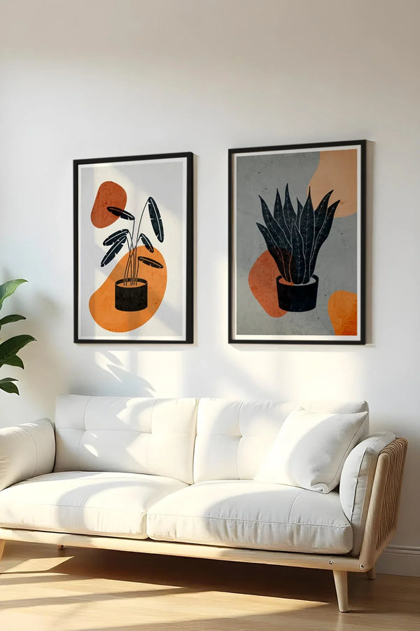 Soyut Desenli Modern Tablo Seti - 2’li Set | huhu49