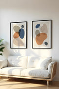 Geometrik Desenli Pastel Tablo Seti - Modern 2’li Set | huhu5