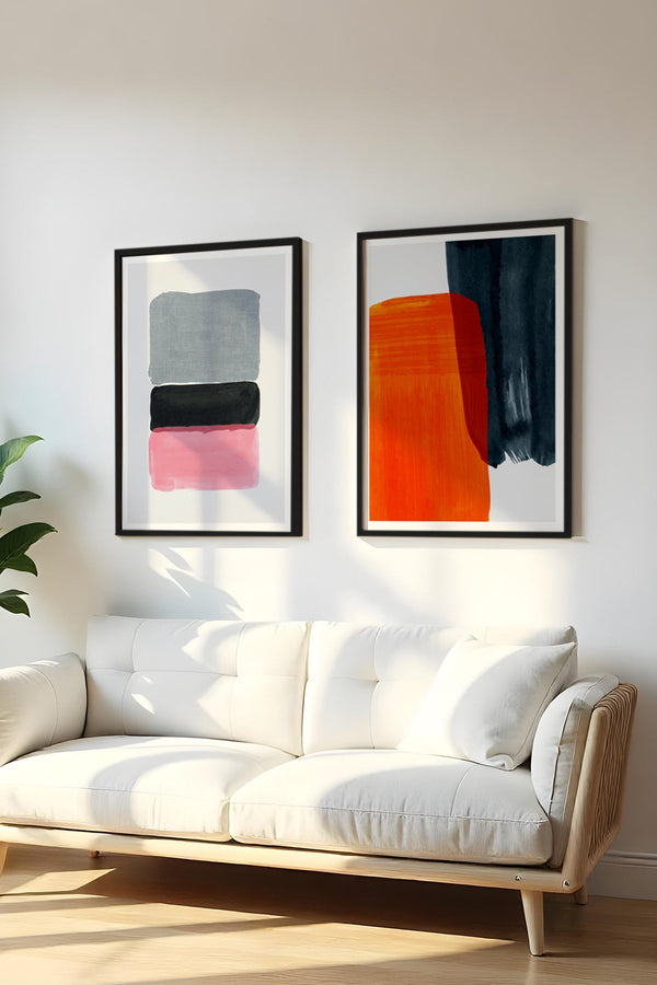 Soyut Desenli Renkli Tablo Seti - Modern 2’li Set | huhu8