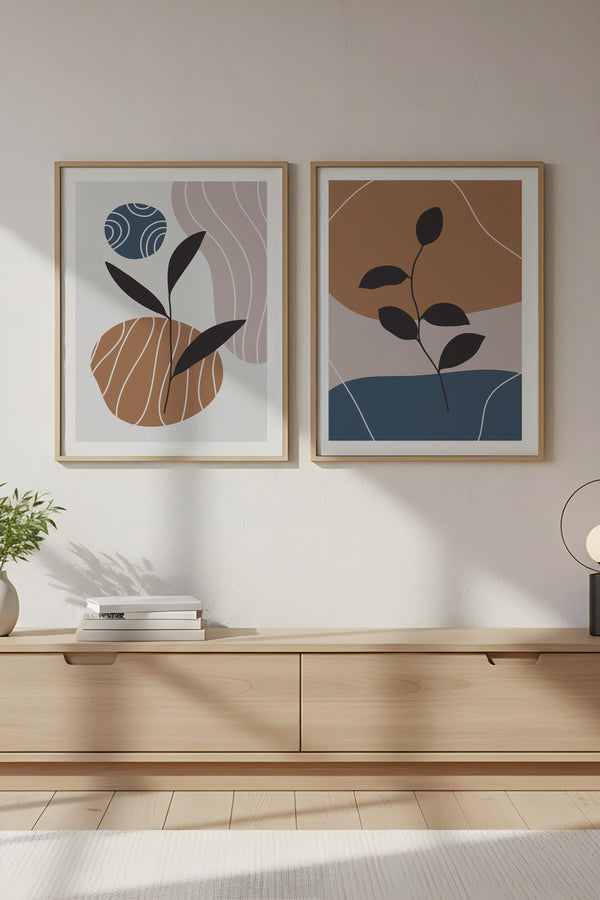 Modern Geometrik Desenli Tablo Seti - 2’li Set | huhu40