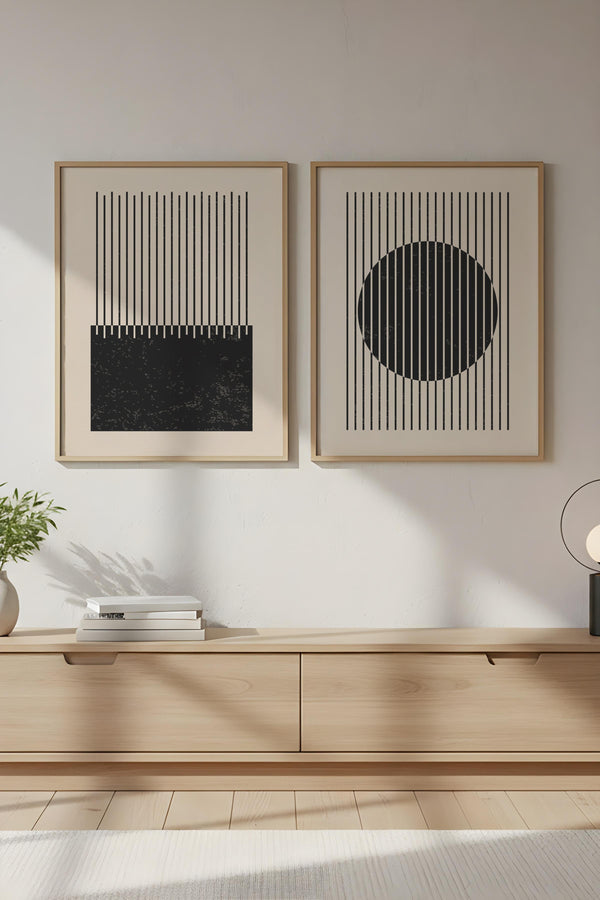 Geometrik Desenli Minimal Tablo Seti - Modern 2’li Set | huhu82
