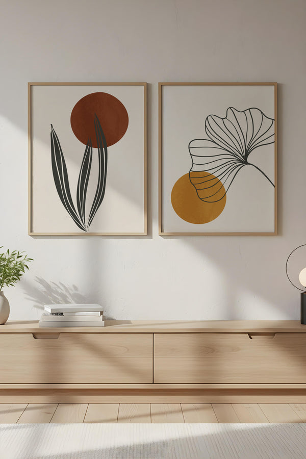 Geometrik Desenli Modern Tablo Seti - 2’li Set | huhu83