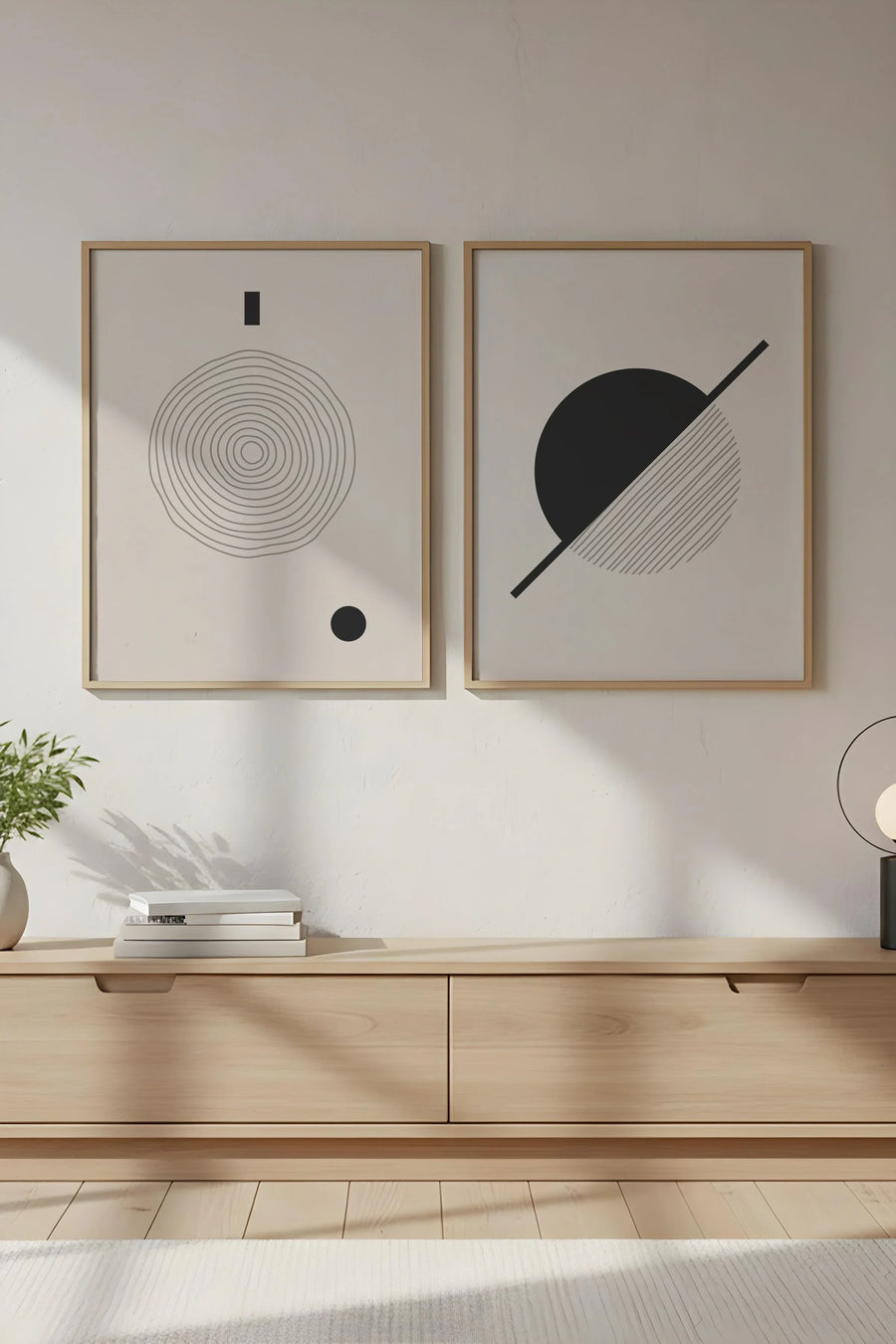 Soyut Geometrik Desenli Tablo Seti - Modern 2’li Set | huhu85