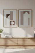 Geometrik Desenli Modern Tablo Seti - 2’li Set | huhu110
