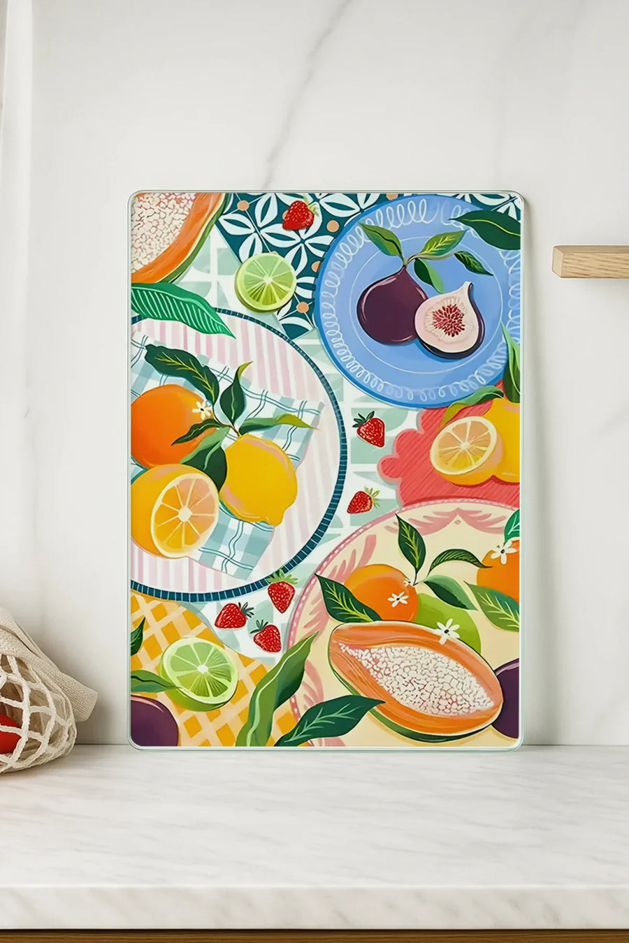Cam Kesme Tahtası 20x30 cm | Temperli Cam | Hijyenik ve Dayanıklı Mutfak Gereci | KSME14
