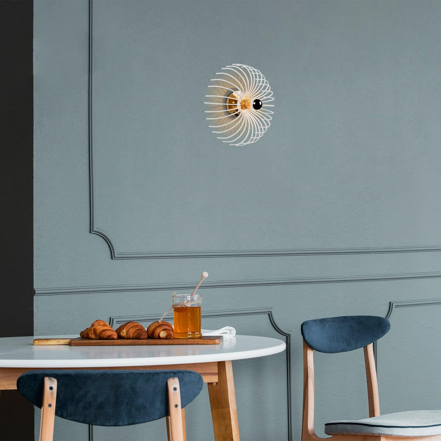 Spiral Tel Tekli Aplik Metal - Beyaz