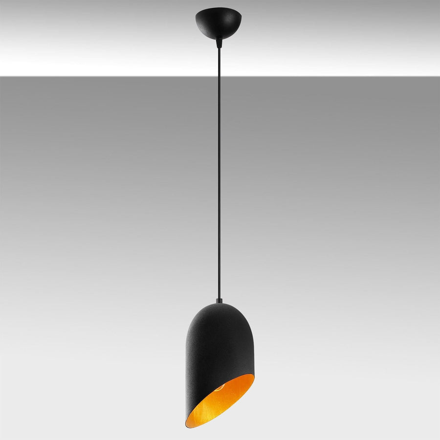 Metal Tekli Sarkıt Oval Şapka - Siyah