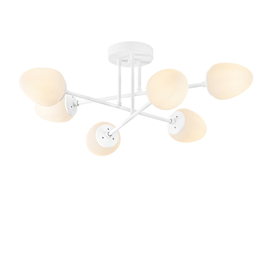 Camlı 6'lı Plafonyer Modern - Beyaz