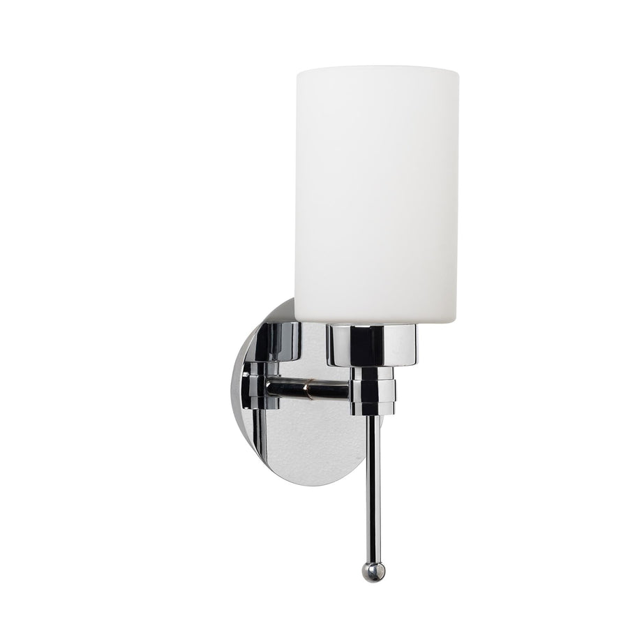 Silindir Camlı Tekli Metal Aplik - Gümüş