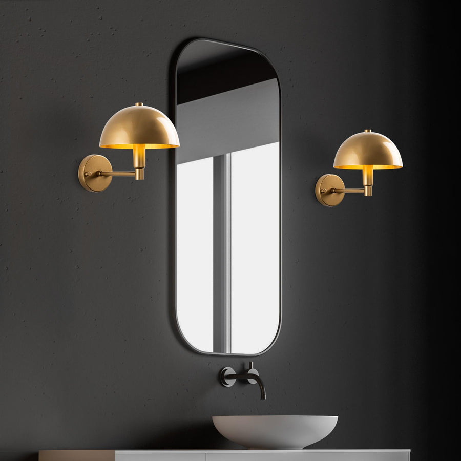 Yarım Küre Retro Metal Tekli Aplik - Altin