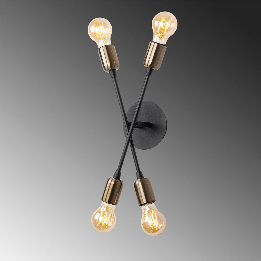 Sputnik 4'lü Metal Aplik - Siyah