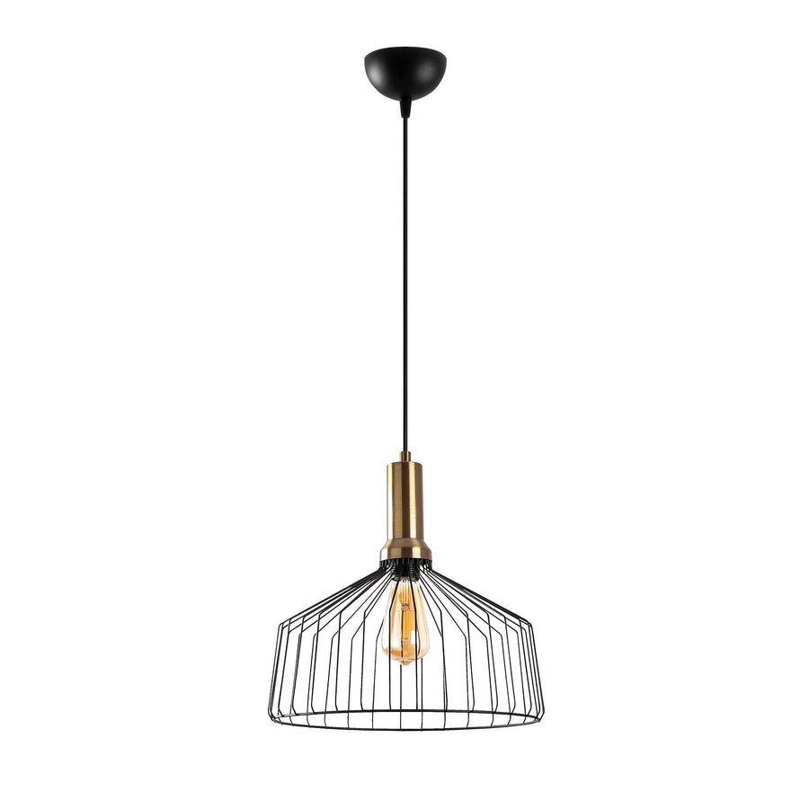 Konik Kafes Tekli Metal Sarkıt - Siyah