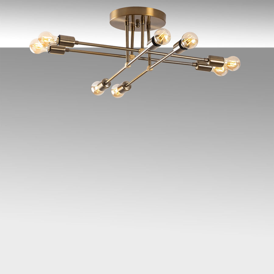 Sputnik 8li Metal Plafonyer - Altin