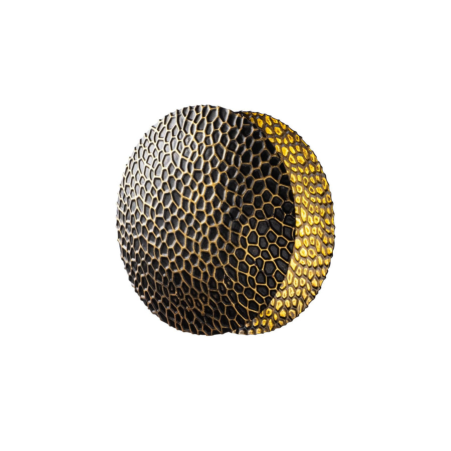 Dokulu Oval Aplik - Siyah