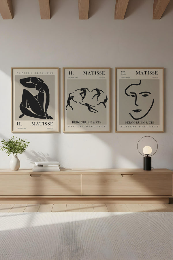 Modern Matisse Tablo Seti - Soyut 3’lü Set | huhu255