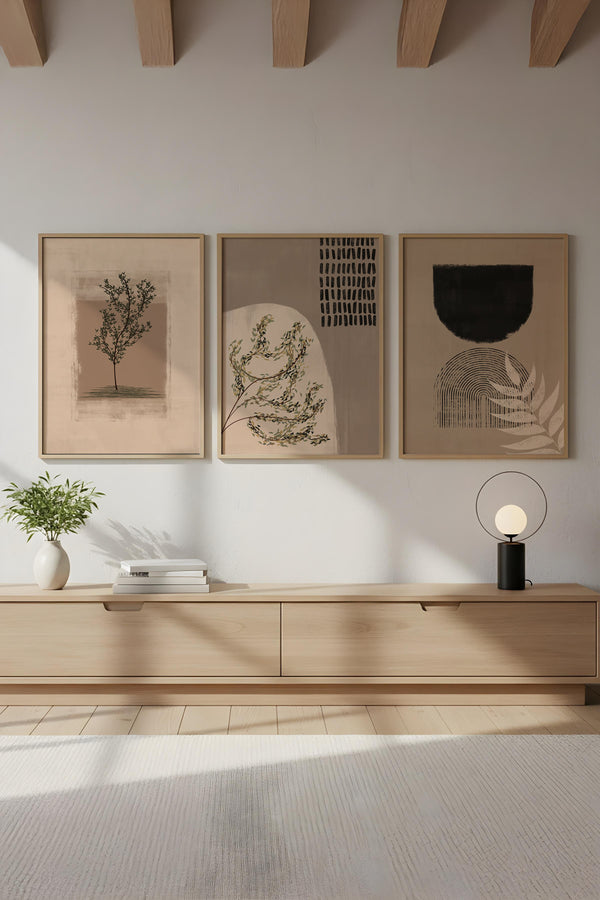 Soyut Desenli Modern Tablo Seti - 3’lü Set | huhu260