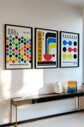 Ahşap Siyah Çerçeveli 3'lü Bauhaus Tablo | Huhu526