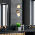 Camlı 2'li Aplik Modern - Altın