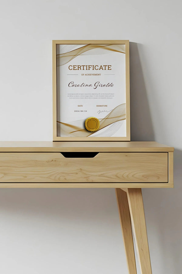 A4 Ahşap Sertifika & Diploma Çerçevesi (29,7×21 cm) – Şeffaf Koruyucu, MDF Arka Kapaklı | 20x30cert